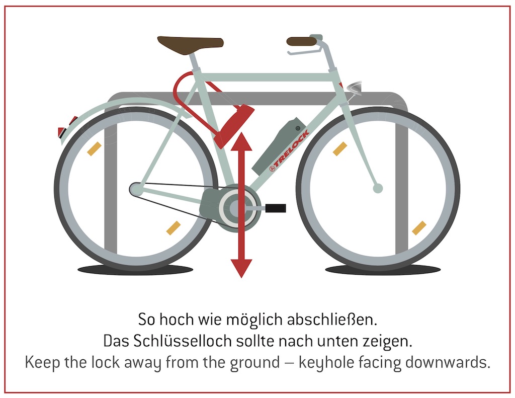 Gegen Fahrrad-Diebstahl sichern: So hoch wie nur möglich anschließen