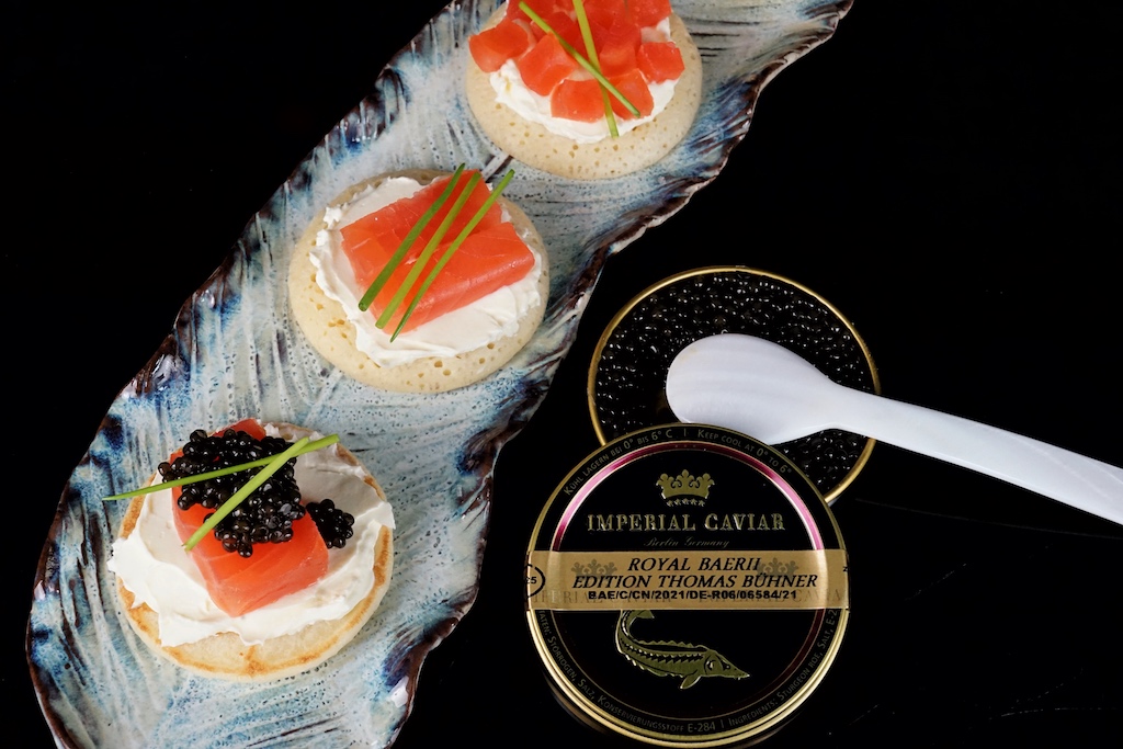 ... oder gebeiztem Lachs mit Royal Baerii Caviar