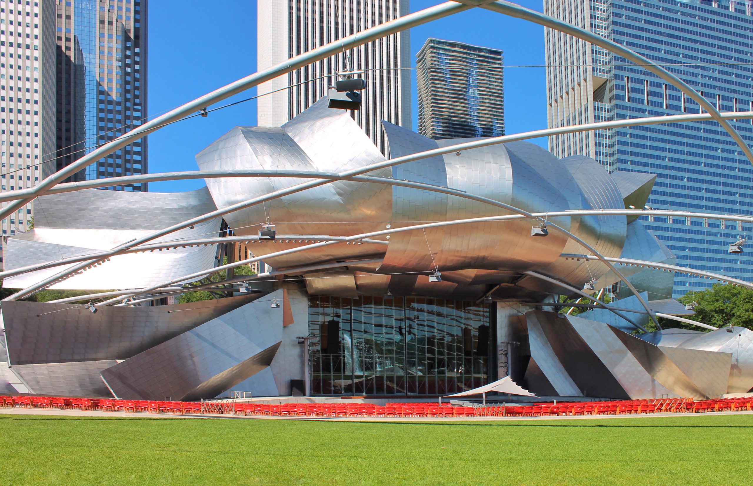 Der Jay Pritzker Pavilion ist eines der bedeutendsten Freiluft-Amphitheater in Chicago