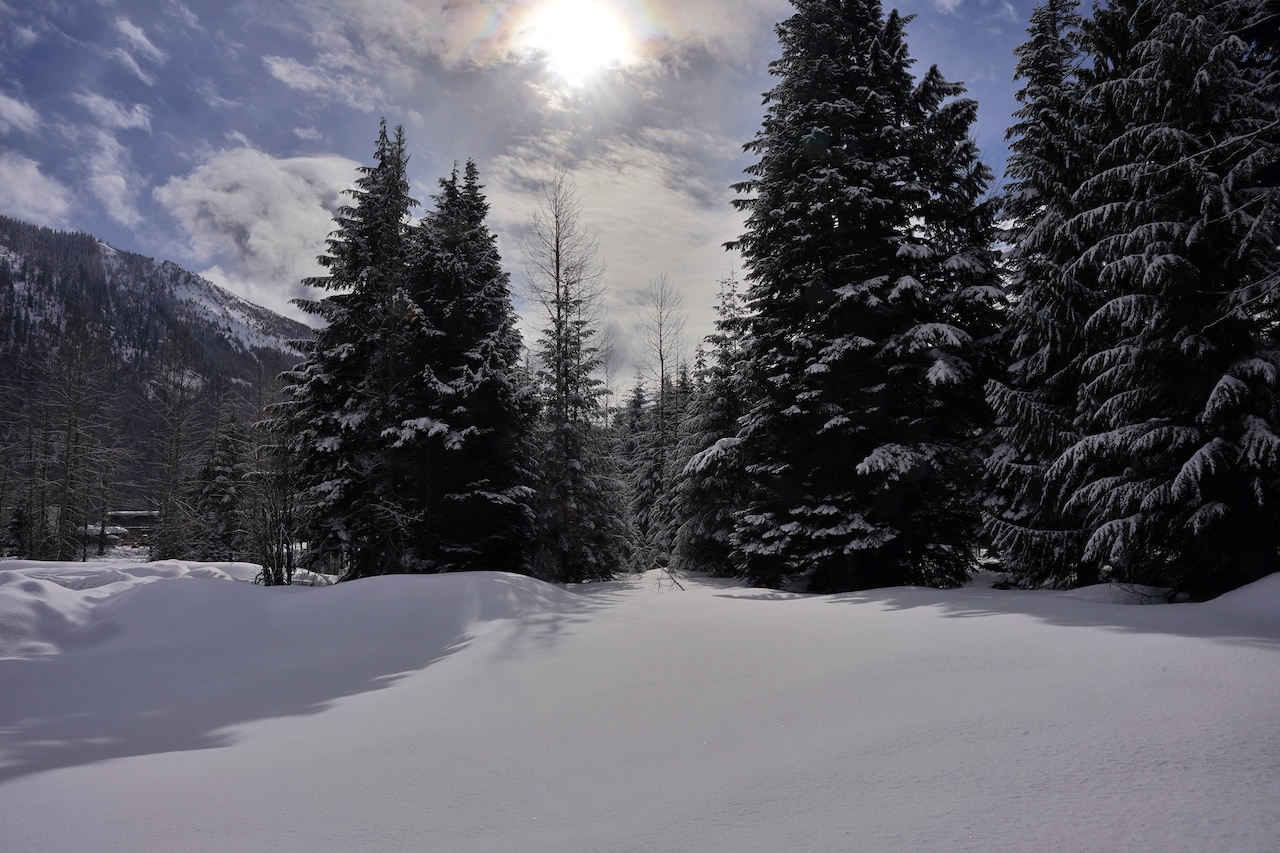 In der Winterzeit liegt am Snoqualmie Pass sehr viel Schnee - ideal für alle Wintersportarten