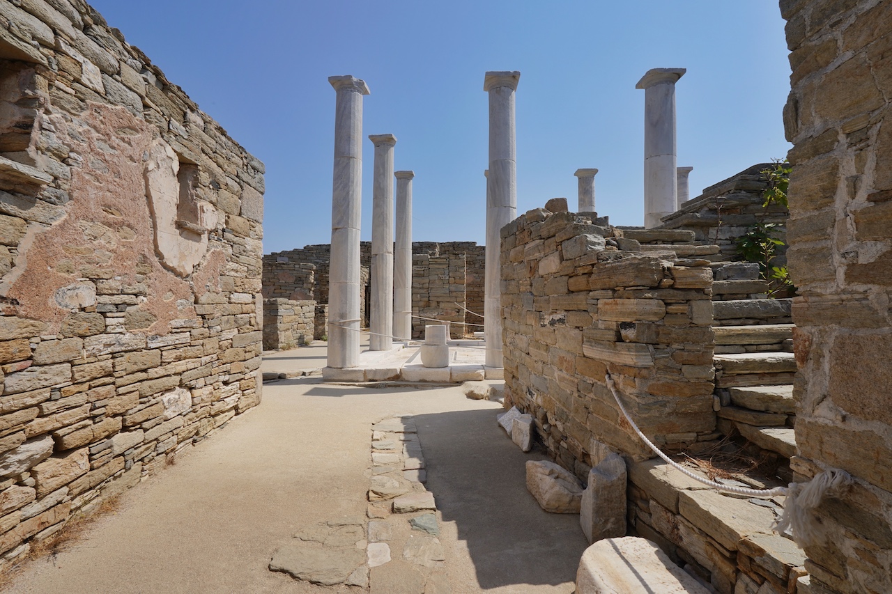 Der Tempel ist derzeit der besterhaltenste Teil des atiken Delos
